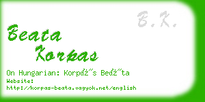 beata korpas business card